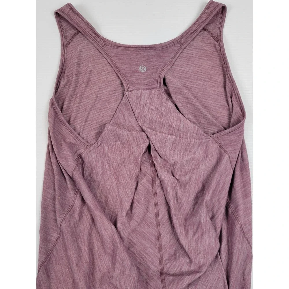 Lululemon Womens 8 Heathered Maroon Red Racerback Athletic‎ Yoga Gym Tank Top